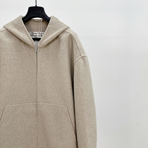 アクネストゥディオズ カシミヤ製ジップアップフード付きジャケット