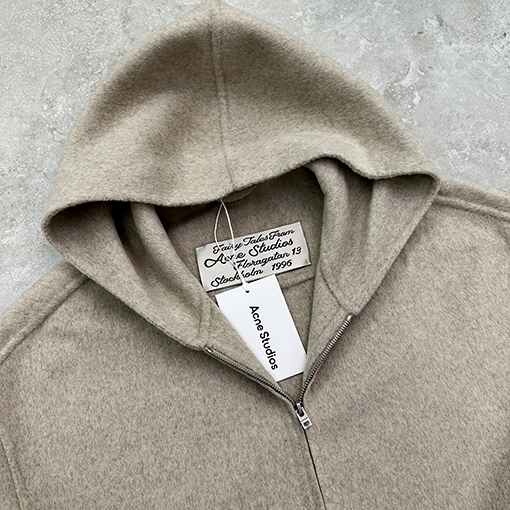 アクネストゥディオズ カシミヤ製ジップアップフード付きジャケット