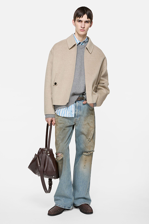 アクネストゥディオズブランドスーパーコピー カシミヤのジップアップジャケット