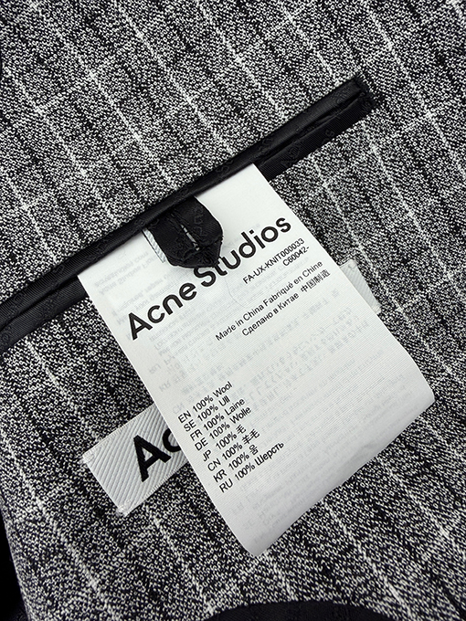 アクネストゥディオズコピー ウールチェック柄スーツ