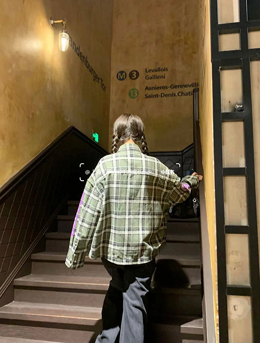 クロムハーツ 新作ストライプチェックパッチワークシルバーボタンカーディガン長袖シャツ