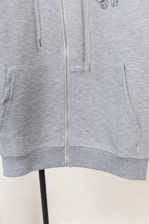 クロムハーツブランドコピー 馬蹄形の袖に文字プリントのドローストリング付きジップアップフードジャケット