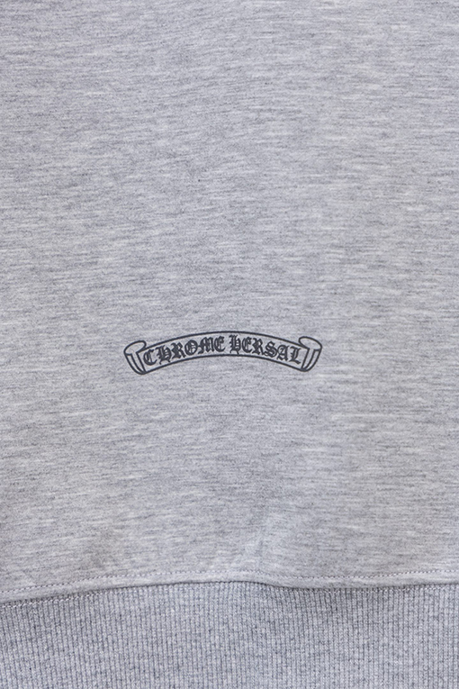 クロムハーツブランドコピー 馬蹄形の袖に文字プリントのドローストリング付きジップアップフードジャケット