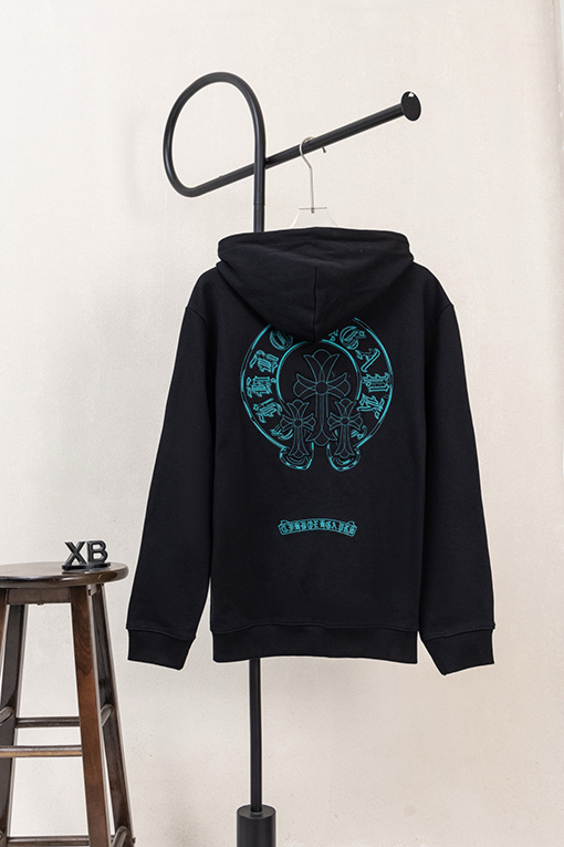 クロムハーツ 磨きげ刺繍ロゴりドローストリングジッパーフード付きジャケット