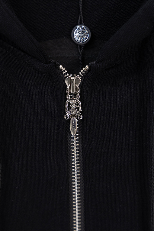 クロムハーツ 磨きげ刺繍ロゴりドローストリングジッパーフード付きジャケット
