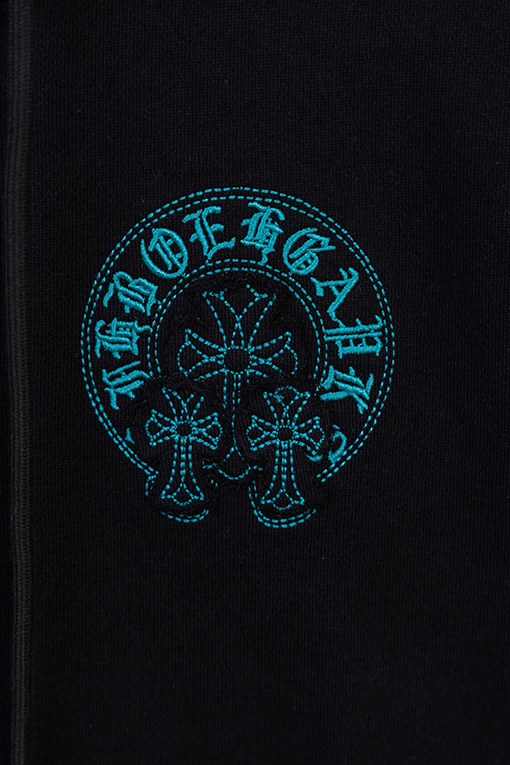 クロムハーツ 磨きげ刺繍ロゴりドローストリングジッパーフード付きジャケット