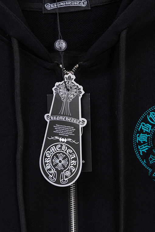 クロムハーツ 磨きげ刺繍ロゴりドローストリングジッパーフード付きジャケット