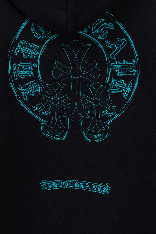 クロムハーツ 磨きげ刺繍ロゴりドローストリングジッパーフード付きジャケット