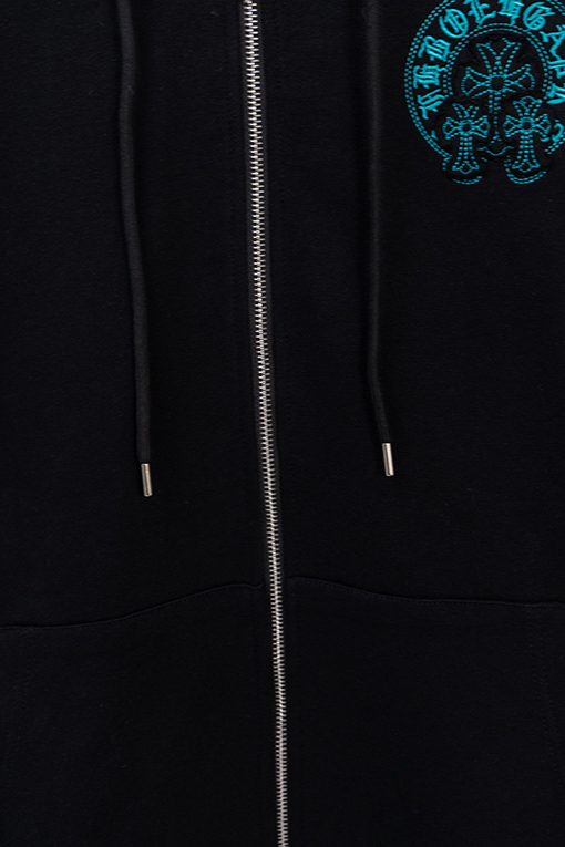 クロムハーツ 磨きげ刺繍ロゴりドローストリングジッパーフード付きジャケット