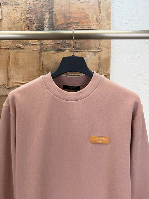 ルイヴィトン レザートリム付きクルーネックのスウェットシャツ