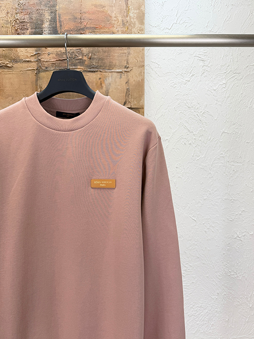 ルイヴィトン レザートリム付きクルーネックのスウェットシャツ