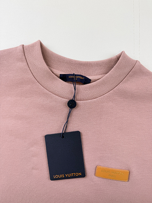 ルイヴィトン レザートリム付きクルーネックのスウェットシャツ