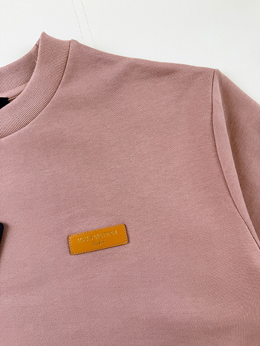 ルイヴィトン レザートリム付きクルーネックのスウェットシャツ