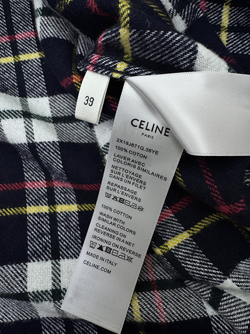 セリーヌ チェック柄の長袖シャツ