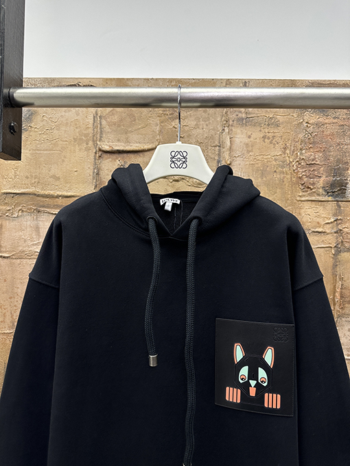 ロエベブランドコピー コラボレーションレザーパッチポケットパーカー