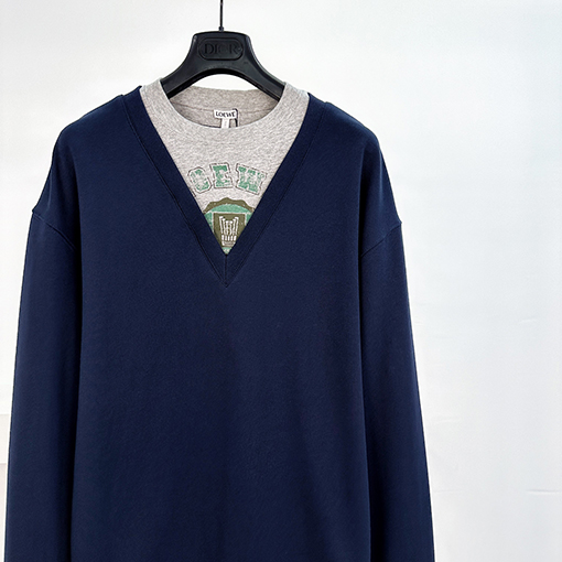 ロエベ フェイクツーピースクルーネックのスウェットシャツ