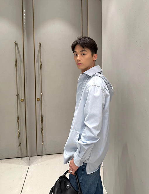 ロエベ フード付き（取り外し可能）シャツジャケット