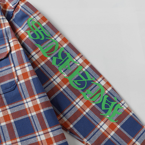 クロムハーツ 新作ストライプチェックパッチワークシルバーボタンカーディガン長袖シャツ