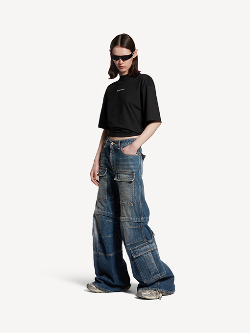 バレンシアガコピー Balenciaga 反射ロゴプリント入り半袖Tシャツ