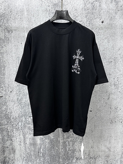 クロムハーツブランドコピー プリント入りクルーネック半袖Tシャツ