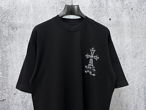 クロムハーツブランドコピー プリント入りクルーネック半袖Tシャツ