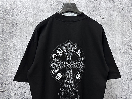 クロムハーツブランドコピー プリント入りクルーネック半袖Tシャツ