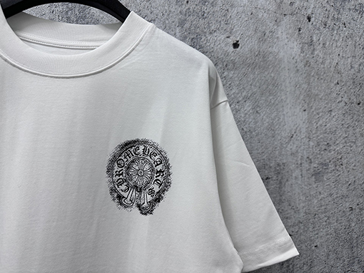 クロムハーツブランドスーパーコピー 新作プリントクルーネック半袖Tシャツ