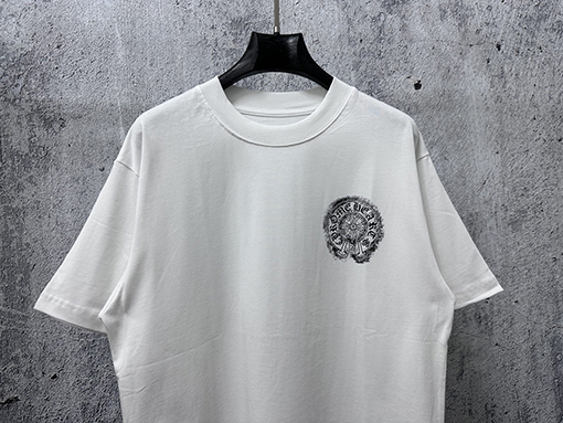 クロムハーツブランドスーパーコピー 新作プリントクルーネック半袖Tシャツ