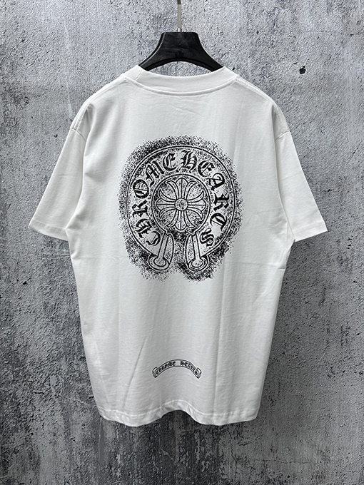 クロムハーツブランドスーパーコピー 新作プリントクルーネック半袖Tシャツ