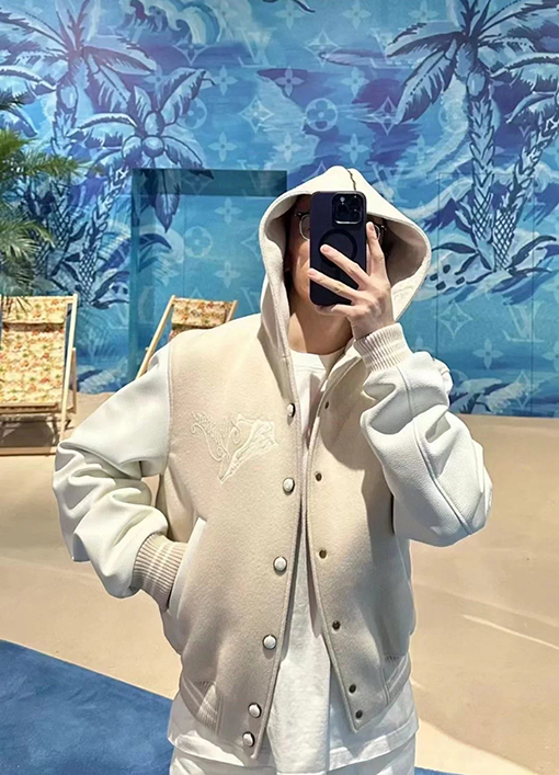 ルイヴィトン ジッパー付きパーカーとパッチワークベースボールジャケット