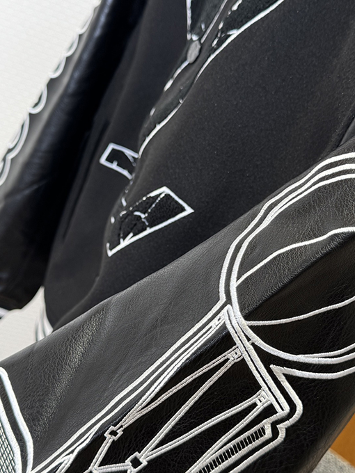 ルイヴィトンコピー LV 大きなロゴのパッチワークベースボールジャージ