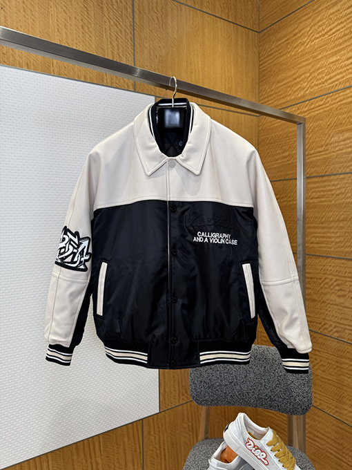 ルイヴィトンスーパーコピー レタープリントパッチワークベースボールジャケット