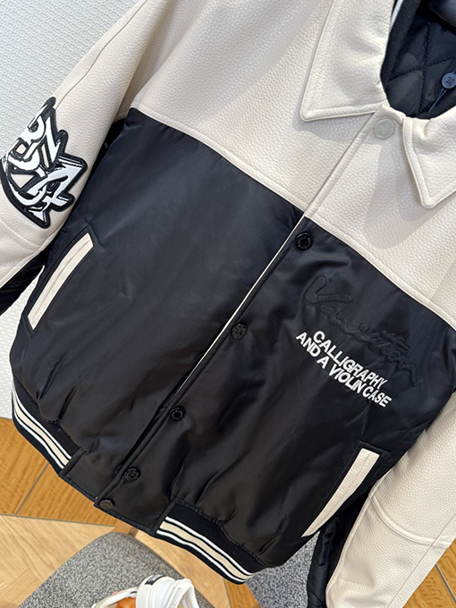 ルイヴィトンスーパーコピー レタープリントパッチワークベースボールジャケット