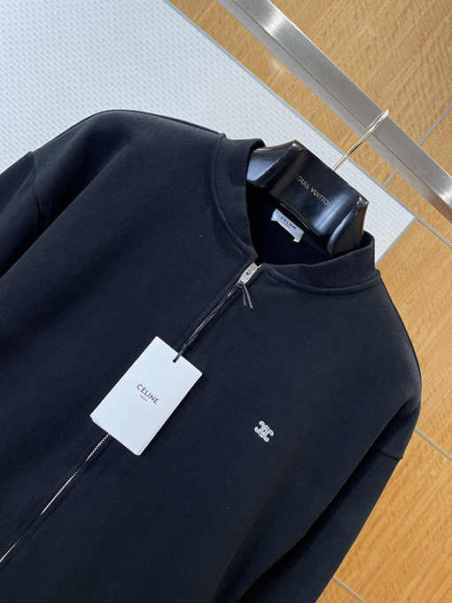 セリーヌブランドコピー 刺繍りミニマルジップアップジャケット