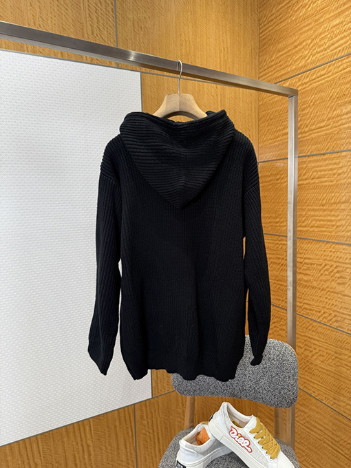 セリーヌ CELINE レザーアップリケ刺繍りウールパーカー