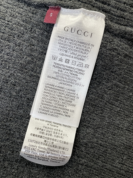 グッチコピー GUCCI カシミヤのインターシャ編みレターロゴクルーネックセーター