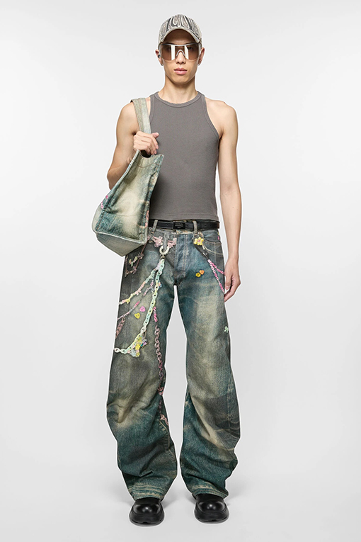 アクネストゥディオズブランドコピー 3D プリントされたカーブジーンズ