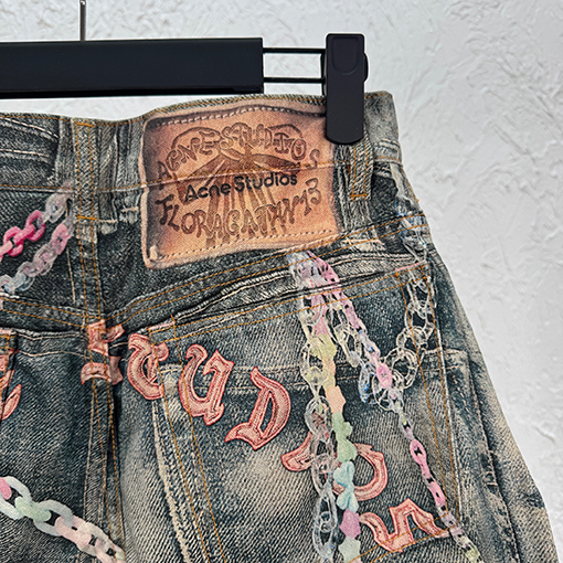 アクネストゥディオズブランドコピー 3D プリントされたカーブジーンズ