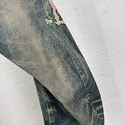 アクネストゥディオズブランドコピー 3D プリントされたカーブジーンズ