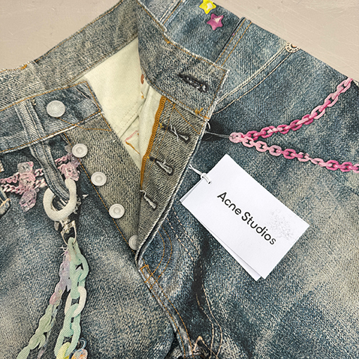 アクネストゥディオズブランドコピー 3D プリントされたカーブジーンズ