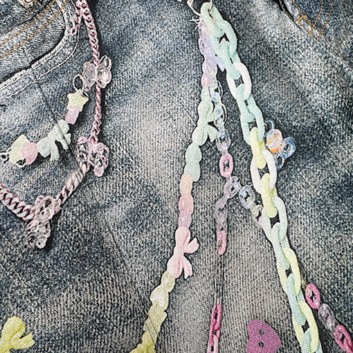 アクネストゥディオズブランドコピー 3D プリントされたカーブジーンズ