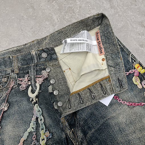 アクネストゥディオズ チェーンストレートレッグジーンズ