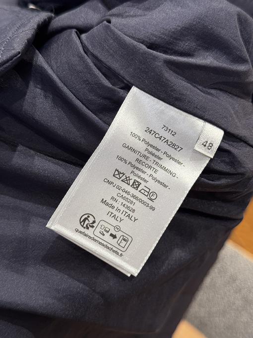 ディオール スズランのロゴ入りシングルブレストラペルジャケット