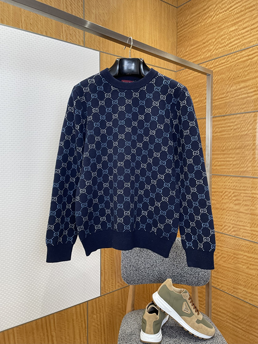 グッチスーパーコピー 全面ジャカード織りのクルーネックセーター