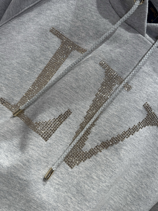 ルイヴィトンコピー LV ラインストーン付きフード付きスウェットシャツ