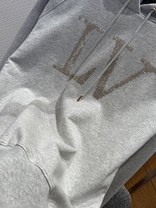 ルイヴィトンコピー LV ラインストーン付きフード付きスウェットシャツ