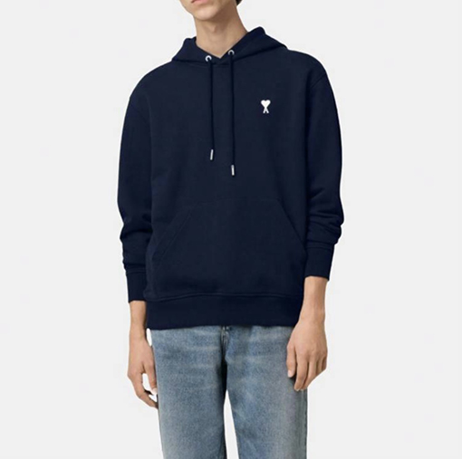 アミ 刺繍りフード付きスウェットシャツ