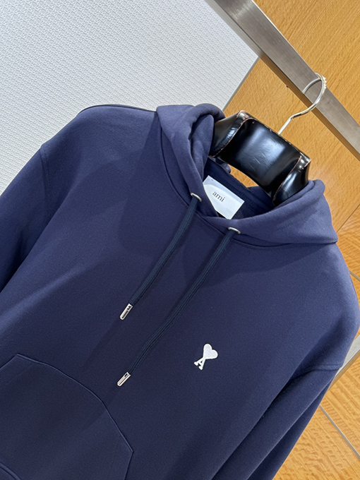 アミ 刺繍りフード付きスウェットシャツ