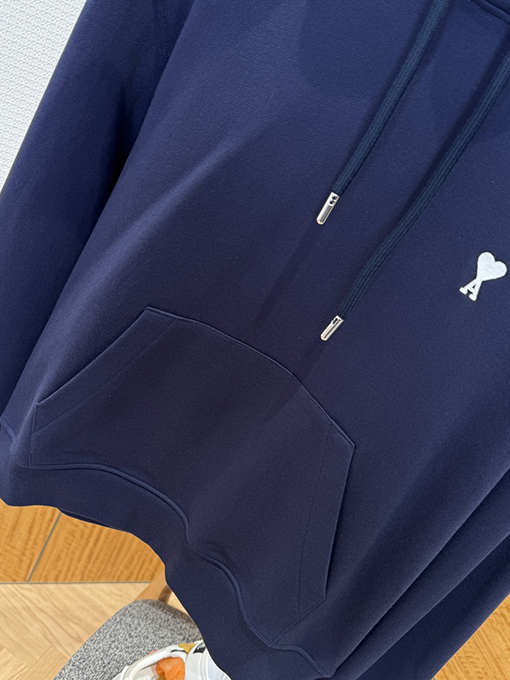 アミ 刺繍りフード付きスウェットシャツ