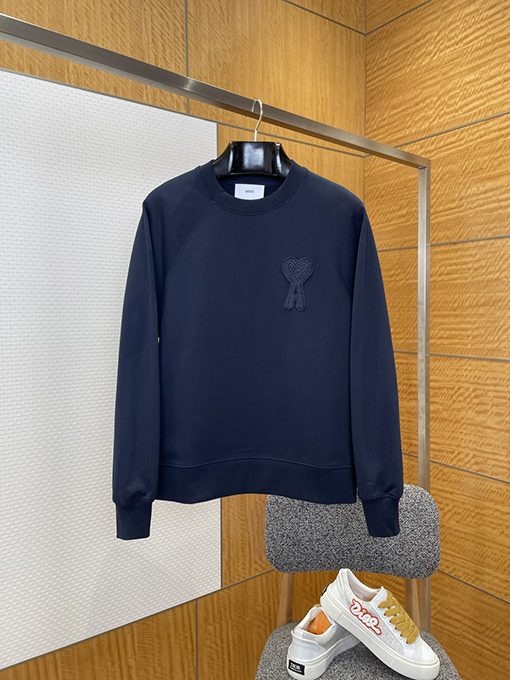 アミスーパーコピー 織り刺繍入りクルーネックのスウェットシャツ
